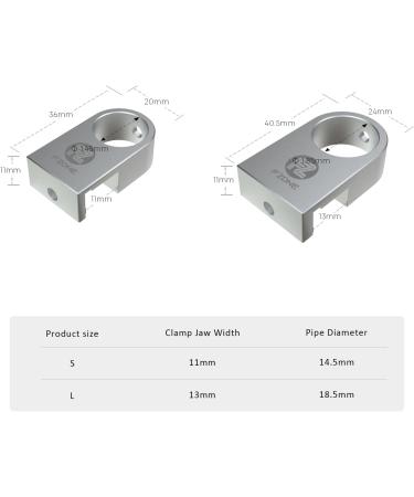 Fzone Mini Aquarium Fastening Clamp - Aluminum Alloy Bracket for Borderless Aquariums | Water Pipe Holder with Anti-Overrun Card Slot | 2 Piece Clamp-L - Buy Online on GoSupps.com