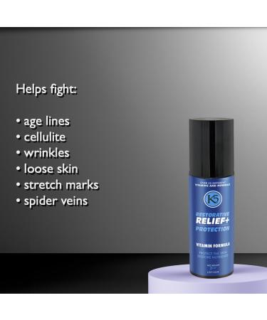 K5 Restorative Relief+ Protection - Age-Defying Moisturizing Cream with Vitamins Collagen & Niacinamide - 3oz Made in USA for Youthful Skin - Buy Online on GoSupps.com