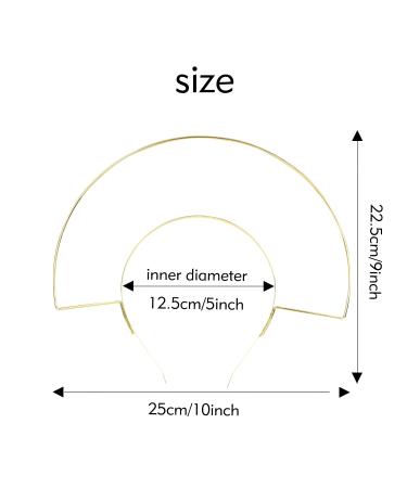 Gold Metal Queen Goddess Angel Halo Crown Headband Set - 6 Pack Fan-shaped 2 Layer Tiara Hair Accessories for Party Cosplay Costume - Buy Online on GoSupps.com