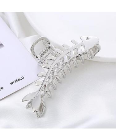 Fashionable Fish Bone Hair Clips Set - 3 PCS Metal Hair Claw Clips for Thick & Thin Hair - Stylish French Hair Accessories for Women and Girls - Buy Online on GoSupps.com