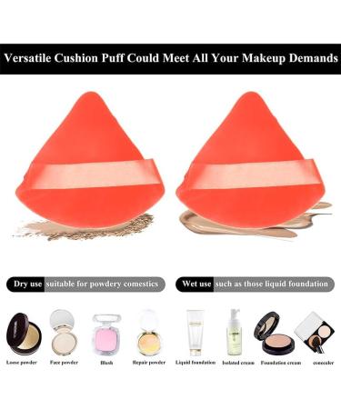 (5+5) Powder Puff Makeup Sponge Blender Beauty Face Triangle Makeup Cosmetic Puff Latext-free Makeup Wedge Foundation Sponge Blender to Make Up Tools Applicator Sponges (red) - Buy Online on GoSupps.com