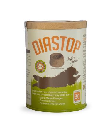 DIASTOP Dr. E.'s Dog Diarrhea Relief Natural Anti-Diarrheal for Dogs & Puppies Fast-Acting Soothes Upset Stomach Firms Loose Stool Bacon Flavor Safe for All Ages
