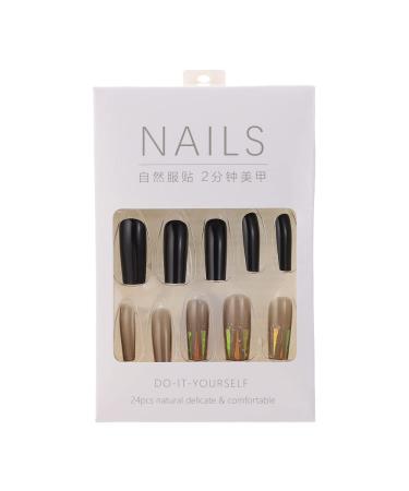 DIY Long Square Head Self-adhesive Stickers Detachable Full Cover Fake Nails Acrylic Manicure(1)