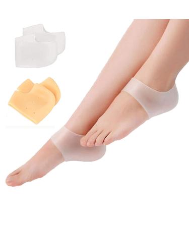 Heel Protectors Silicone Heel Protector- Moisturining Heel Socks 2 Pairs Heel Cups| Heel Cushions for Heel Pain Relief Heal Dry Cracked Heels Achilles Tendinitis Heel Pain