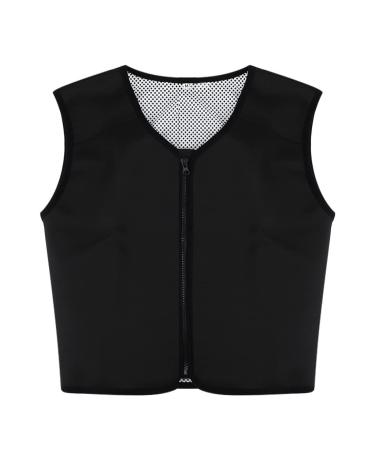 Shoulder Zippers Vest Self Heating Magnetic Therapy Waist Brace Posture Corrector Back Lumbar Pain Black X-Large