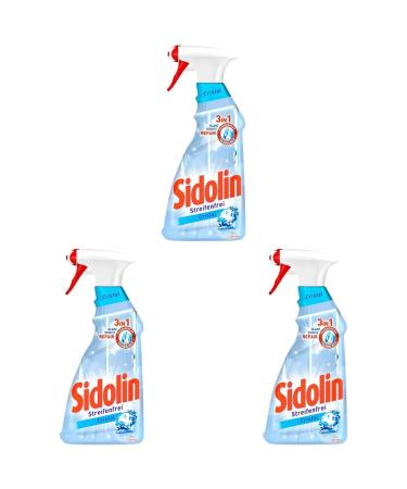 Sidolin Cristal glass cleaner (500ml) spray bottle for a perfect shine and against micro -rises (pack of 3) 500 ml (3 -pack) spray bottle