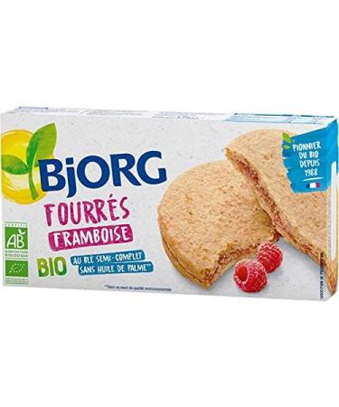  G n rique BJORG - Organic Raspberry Filled Biscuits - 175g - Healthy and Delicious Snack - Certified Organic - Pack of 4 - Sold in Packs - Buy Online on GoSupps.com