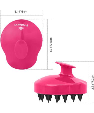 Philorn Scalp Massage Brush | Soft Silicone Shampoo Brush for Men Women & Pets | Wet & Dry Scalp Massager | Magenta & Black - Buy Online on GoSupps.com
