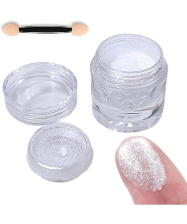 TQUXNGA White Chrome Nail Powder Shimmered Chrome Pigment Powder Mirrored Effect Nails Art Powder for Manicures Decorations - Buy Online on GoSupps.com