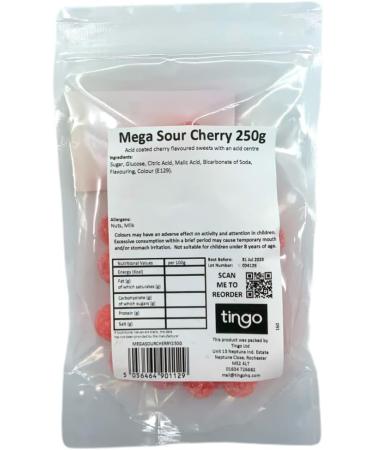 Mega Sour Cherry Bombs 250 gram bag (1/4 kilo) by Barnetts - Buy Online on GoSupps.com