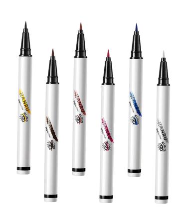 PLAFOPE 6pcs Liquid Eyeliner Pen Ultra-fine Felt-tip Eyeliner White Liquid Eyeliner Pink Eyeliner Abs