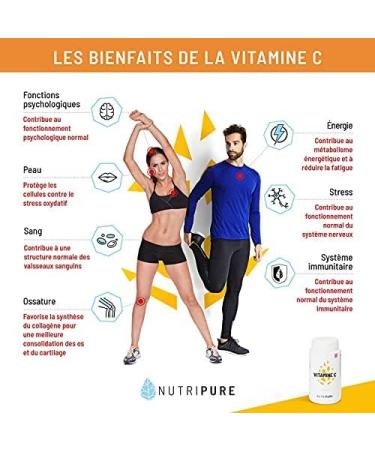 Nutripure | Vitamine C Vegan 100% Pure 750 mg | Ingr dient brevet Quali -C | Antioxydant | Fatigue Rhume Immunit | Sans excipient ni OGM | 60 g lules v g tales (2 mois) | Made in France Sans saveur 60 Unit (Lot de 1) - Buy Online on GoSupps.com