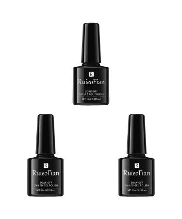YOXIER Nail Polish Semi-Permanent UV Varnish Glitter Nail Art Polish Gloss for Lady 35 3 Pcs