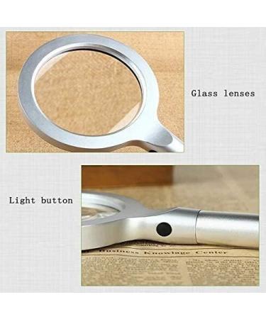 Handheld Mini Magnifying Glass 20X LED Lamp with A Handheld Circular Elderly People with Low Vision to Read Macular Degeneration Magnifier - Buy Online on GoSupps.com