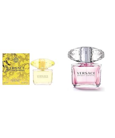 Versace Yellow Diamond and Bright Crystal Women's 3 oz Eau de Toilette Sprays (2 pc Bundle)