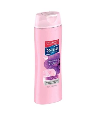 Suave Naturals Body Wash Sweet Pea and Violet 15 Fl Oz (Pack of 6)