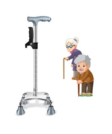 Four Foot Crutches Stable and Non-Slip Adjustable Ergonomic Forearm Crutches(62-91cm) Load Up to 150kg for Elderly Bathing in Sunlight