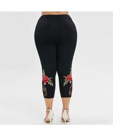 Ronony Women's 3/4 Long Yoga Pants - Fashionable High Waist Wide Leg Casual Pants - Elegant Thin Bootcut Design - Black 3XL - Buy Online on GoSupps.com