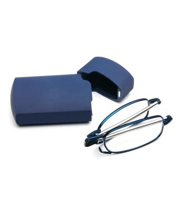 Cokobin foldable reading glasses made of stainless steel mini anti-blue long help for women and men reading aid with hard shell case (blue +1.5) blue +1.5 - Buy Online on GoSupps.com