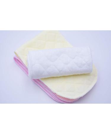 12Pcs Breathable Cotton Newborn Diaper | Reusable Washable Cloth Pads | Infant Soft Insert Nappy (3 Layers 32*12 cm) - Buy Online on GoSupps.com
