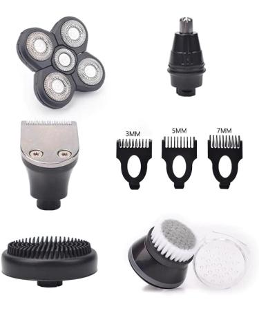 5-in-1 Rotary Electric Razor & Bald Head Shaver | Cordless Rechargeable Beard Trimmer Clippers Nose Hair Trimmer & Facial Cleansing Brush - International Shipping Available - Buy Online on GoSupps.com