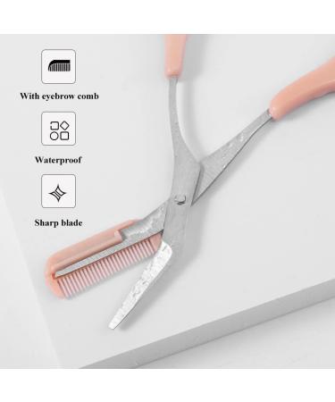 Premium Eyebrow Scissors Set with Comb - Pink Eyebrow Grooming Kit for Women & Men | Precision Scissors & Comb for Perfect Eyebrows - Buy Online on GoSupps.com