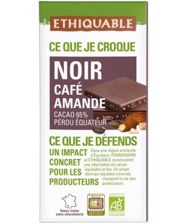ETHIQUABLE - Organic Dark Chocolate Coffee Almond 100G - Pack of 4 - Sold in Packs - Buy Online on GoSupps.com