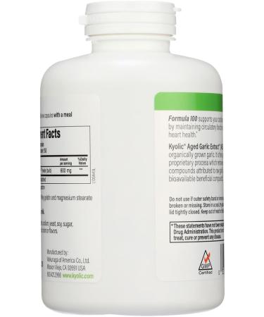 Kyolic Aged Garlic Extract - Original Cardiovascular Formula 100 High Potency 600mg 300 caps. (Wakunaga/Kyolic) - Buy Online on GoSupps.com