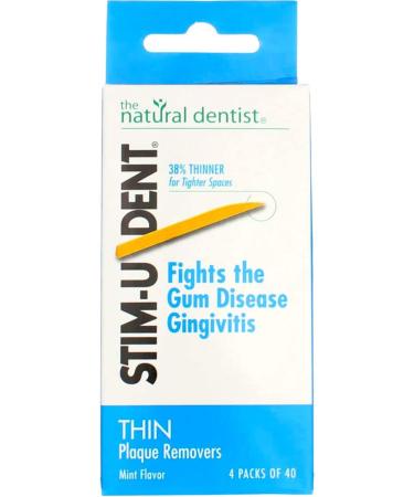 Buy Natural Dentist Stim-U-Dent Thin Plaque Removers - Mint Flavor (160 Ct Pack of 4) | International Shipping Available - Buy Online on GoSupps.com