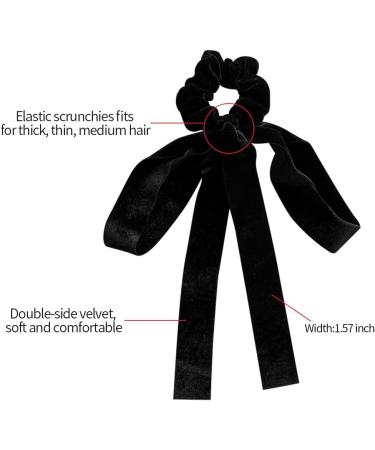 Lilbitty 2 Pieces Velvet Hair Bows for Women Girls Black Velvet Bow Hair Band Hair Clip Hair Bows Hair Clip Ponytail Holder - Buy Online on GoSupps.com