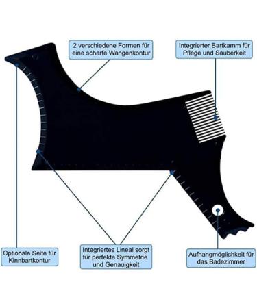 rongweiwang Beard Template For Men Smooth And Comfortable Shaping Experience Compact And Lightweight ABS Beard Shaping Tool Template Transparent - Buy Online on GoSupps.com