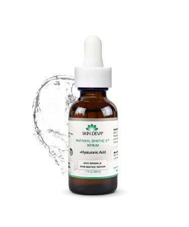 SKIN DEVA Matrixyl Synthe 6 Hyaluronic Acid Serum Anti Aging Serum Facial Serum Shrinks Pores and Contains Hyaluronic Acid Serum For Face To Keep Skin Hydrated