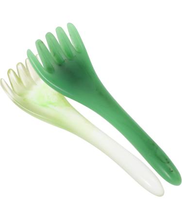 Magiclulu 4-Piece Hair Comb & Scalp Massager Set | Jade Massage Tool for Stress Relief & Relaxation | International Shipping Available - Buy Online on GoSupps.com