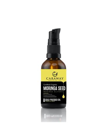 CARAWAY Moringa Oil Organic Cold Pressed - 50ml-1.69oz | Moringa Seed Oil for Face Skin and Hair | Indian Origin