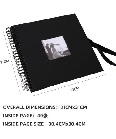Black Kraft Paper Hardcover Scrapbook Album | 40 Black Pages | Anniversary Wedding Family Baby Vacation Memories - Buy Online on GoSupps.com
