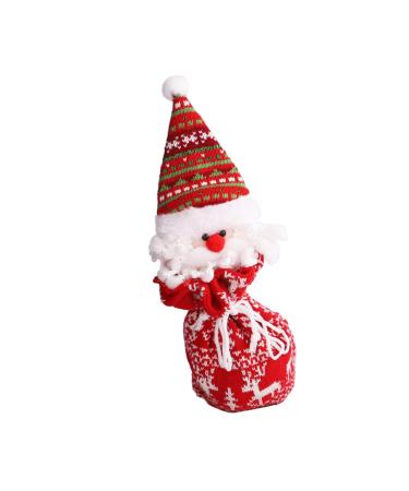 SEWOART 1pc Storage Ornament Child Adorable Hanging Claus Knitted Santa Candy Kids Bag Bags Draw