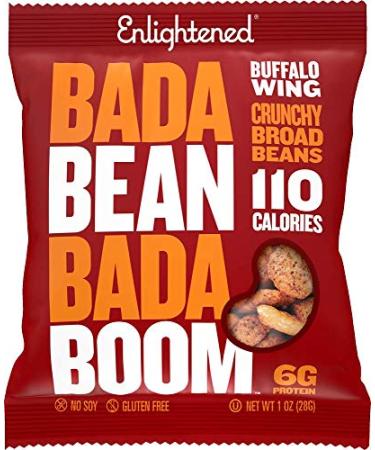Enlightened Bada Bean Bada Boom - Buffalo Wing Vegan Protein Snacks | Gluten-Free Roasted Fava Beans (24 Pack) - Buy Online on GoSupps.com