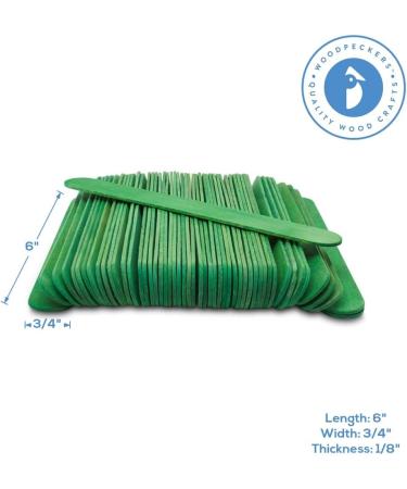 Jumbo Green Craft Sticks 6 inch Pack of 100 - Christmas Popsicle Sticks for Crafts and More - Buy Online on GoSupps.com