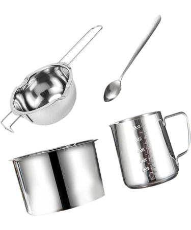 Milk pots saucepan soup pot 1 Set Wax Pot Candles Set Spoon Set Coffee Chocolate Stainless Steel Double Boiler Pot Milk Frothing Pitcher Wax Melt Pan