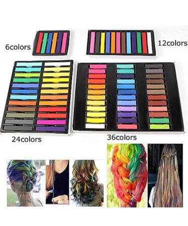 Brussels08 Temporary Hair Colors - Non-Toxic Washable Pastel Pencil Kit for Party Cosplay Halloween | 6/12/24/36 Hair F rkreide Pencils - Safe Salon Quality - Buy Online on GoSupps.com