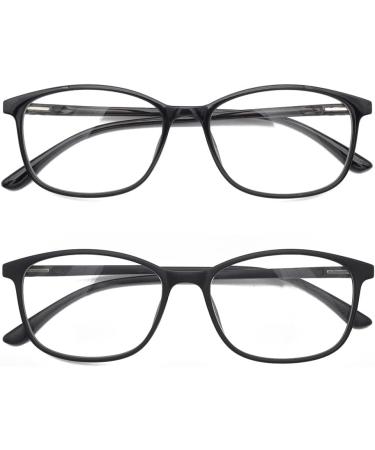 Shop Mcoorn 2-Pack Large Wide Reading Glasses for Men & Women - Flexible Blue Light Filter Matte Black & Light Black Includes Case - 3.0x Magnification - Buy Online on GoSupps.com