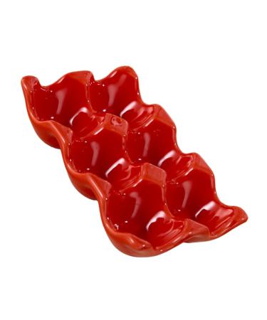 Hohopeti 1pc Egg Tray red Refrigerator Cup Holder Tray Porcelain Egg Holder Egg Holder Dish Ceramics Bracket Red 14.5x9.5cm