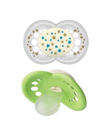 MAM Night Original SkinSoft Silicone Pacifier Set of 4 (6-16 Months) - Includes 2 Sterilized Transport Boxes | International Shipping Available - Buy Online on GoSupps.com