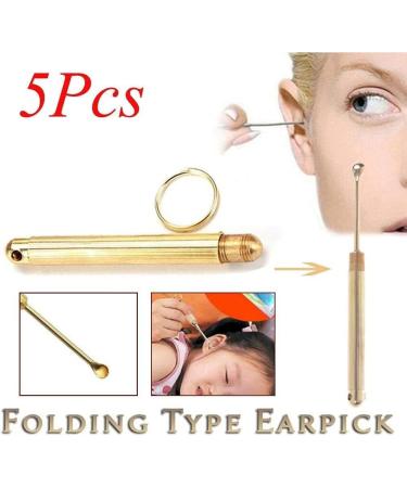 5 Pcs Folding Alloy Ear-Pick Cleaner Set with Key Ring - Portable Ear Wax Removal Tools - Buy Online on GoSupps.com