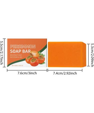  YOENBG Persimmon Soap Natural Deodorant Body Deodorant Deodorant Deodorant with Persimmon and Green Tea Deep Handmade Soap for Seniors Smell (2) - Buy Online on GoSupps.com