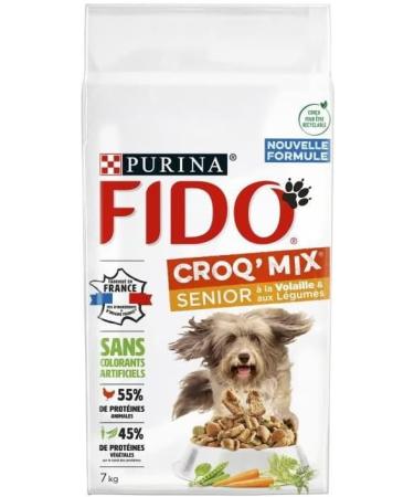 FIDO CROQ' MIX SENIOR | Poultry and Vegetables | Croquettes for Adult Dogs +7 Years | 7 kg Bag - Buy Online on GoSupps.com