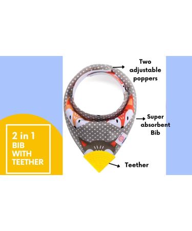 V&D HOME Baby & Toddler Dribble Bib with Teether - 0-18 Months | BPA & Phthalate Free Teething Bandana Bib - Yellow - Buy Online on GoSupps.com
