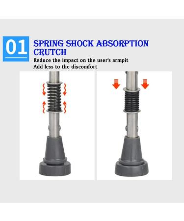 Walking Stick Aluminum Alloy Armpit Non-Slip Retractable Double Walking Stick Lightweight Elderly Handicapped Help Crutches Grey-2PCS (Grey 2PCS) Journey - Buy Online on GoSupps.com