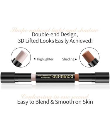 Reddhoon 2 in 1 Contour Stick Double-end Highlighter & Bronzer Stick Face Luminizers & Shade Cream Contour Long-lasting Waterproof 3D Face Professional Makeup Cream Highlight Contour Stick Cruelty Free (02) - Buy Online on GoSupps.com