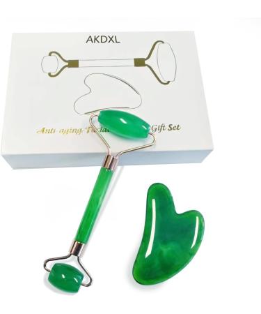 Facial Massage & Scraping Tool Set - Neck Roller for Puffiness & Wrinkle Reduction | Green Skin Care Essentials - Buy Online on GoSupps.com